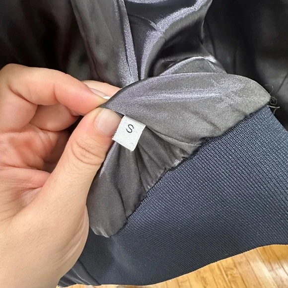 M.A.P. Navy Silk Bomber Jacket - Picture 6 of 11